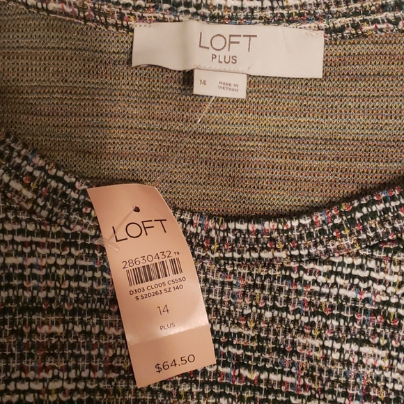 LOFT Plus 14 NWT Rainbow Boucle Sweatshirt - Picture 6 of 7